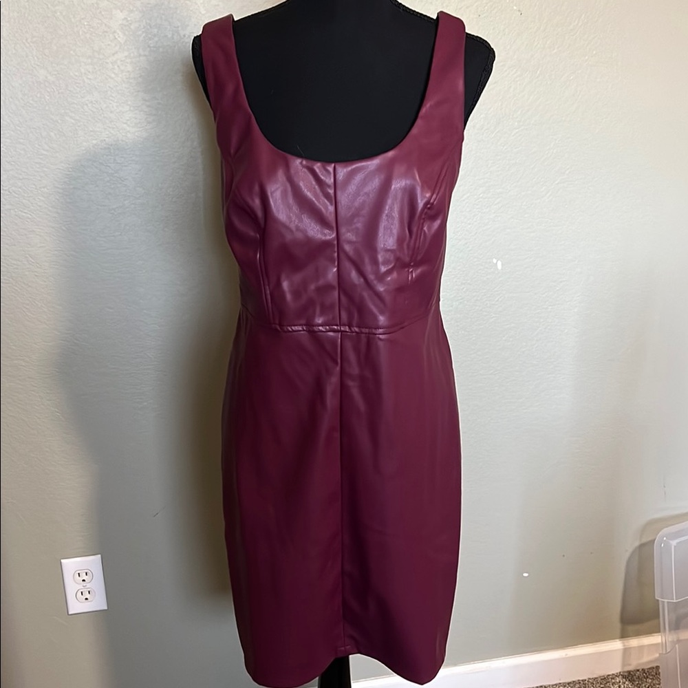 Forever 21+ Merlot Faux leather Sleeveless Dress